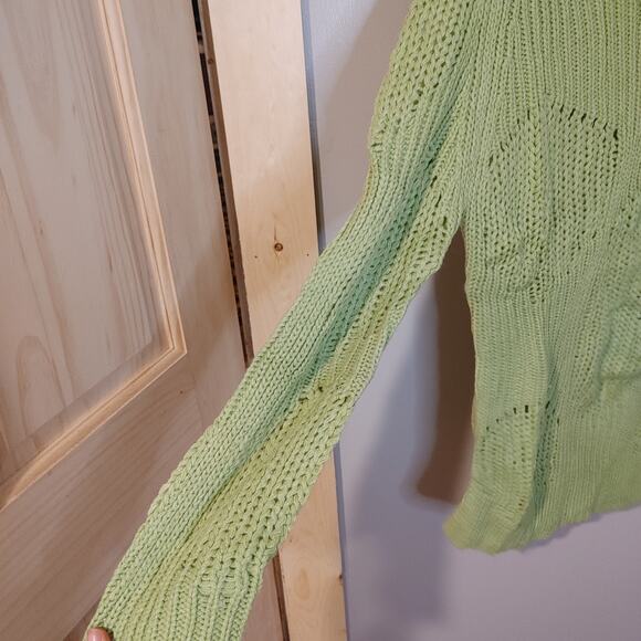 Uniq Size Small/Medium S/M Green Sweater NEW NWT Acrylic Chunky Knit - Picture 9 of 10